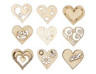 Houten decoratie hartjes