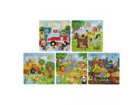 Houten puzzel met 9 stukjes
