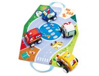 Zachte babyauto set van 4 met pull-back