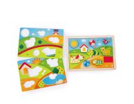 Houten 3 in 1 puzzel pepe & friends