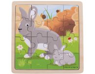 Houten puzzel konijn en lamprei