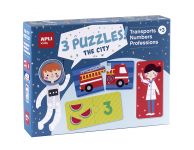 3 in 1 puzzels voertuig, getal en beroep