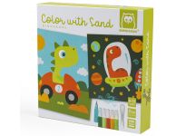 Knutselset kleuren met zand dino