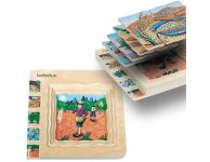 Houten lagen puzzel rijst