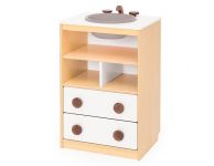 Houten keukenblok aanrecht wit