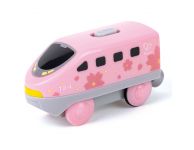 Houten trein locomotief roze